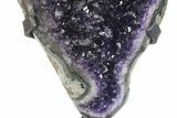 Deep Purple Amethyst Geode With Metal Stand #233907-2